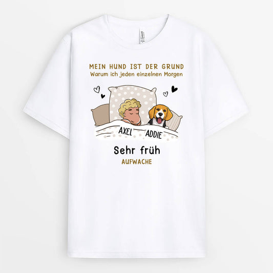 0094AGE1 personalisierte T Shirt geschenke hunde hundeliebhaber schlafshirt