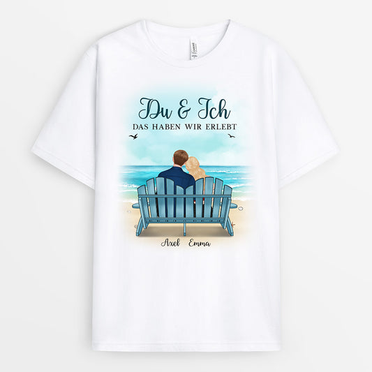 0482AGE1 Personalisierte Geschenke T Shirt Meer Paare Parchen