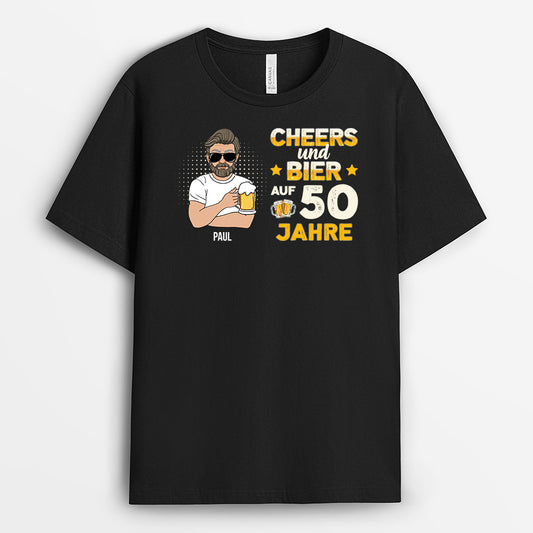 1243AGE1 prost und bier auf jahre personalisierte t shirts manner 1243AKI8B