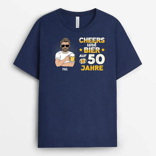 1243AGE2 prost und bier auf jahre personalisierte t shirts manner 1243AKI8B