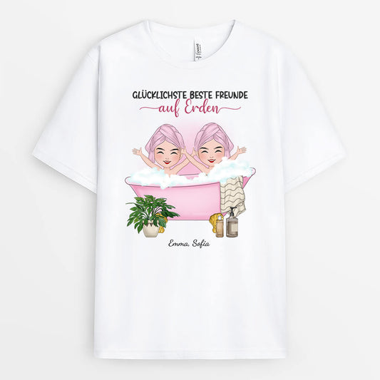 1282AGE1 personalisiertes glucklichste beste freunde t shirt