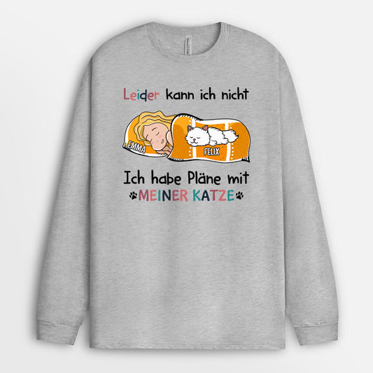 1287NGE2 personalisiertes ich habe plane mit meiner sussen katze langarmshirt