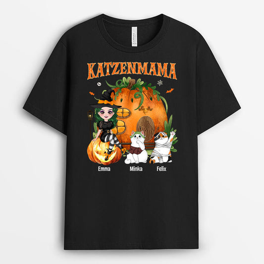 1328AGE2 personalisiertes hundemama kurbis halloween t shirt