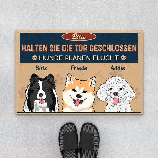 1502DGE1 personalisierte bitte tur geschlossen halten hunde planen ihren ausbruch fussmatte_3c4403bf d1b3 4d76 b2ff da138d7fec9b