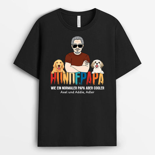 1509AGE2 personalisiertes cooler hundepapa t shirt