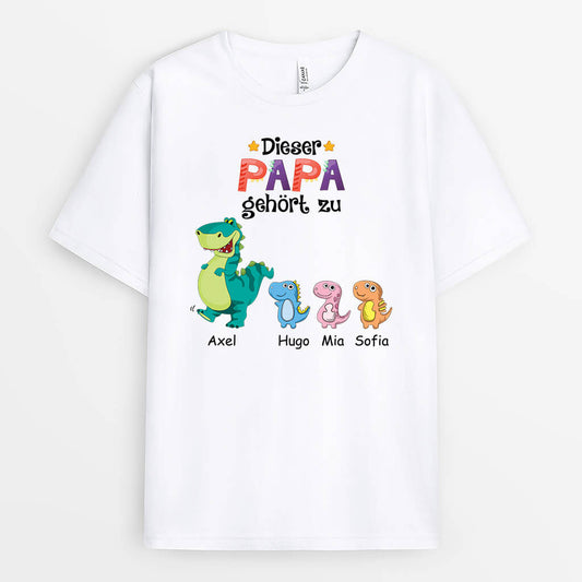 1539AGE1 personalisiertes dieser papa opa gehort zu mit dinosaurier t shirt