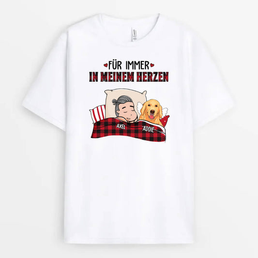 1626AGE1 personalisiertes fur immer in meinem herzen mit hunden t shirt