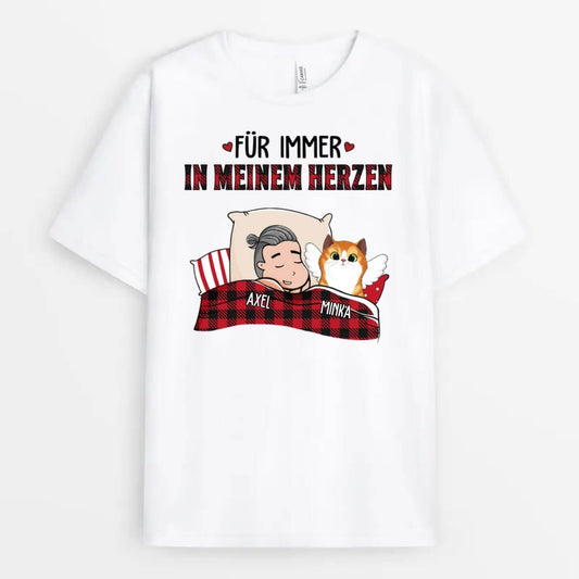 1626AGE1 personalisiertes fur immer in meinem herzen mit katzen t shirt