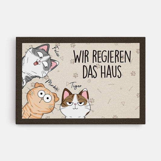 1662CGE1 wir regieren das haus personalisierte leinwand fur tierliebhaber