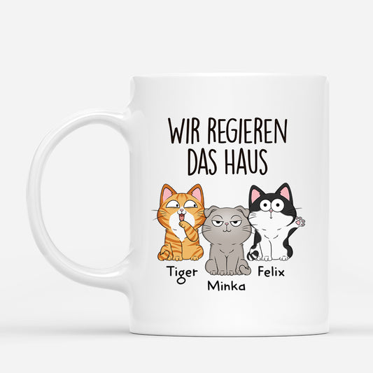 1662MGE1 wir regieren das haus lustige katzen tasse personalisiert_ 1662M3U8D
