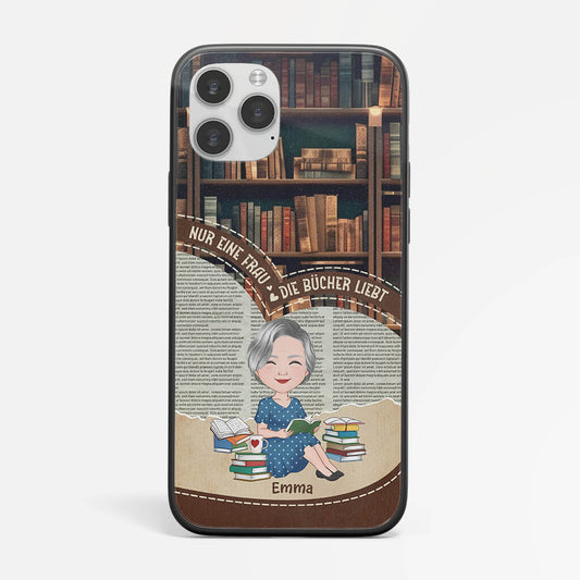 1882FGE2 personalisierte einfach eine frau das bucher liebt iphone handyhulle