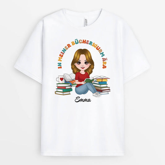 1898AGE1 personalisiertes in meiner bucherwurm ara t shirt