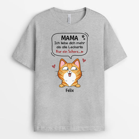 1928AGE1 personalisiertes ich liebe dich mehr als alle leckerlis t shirt