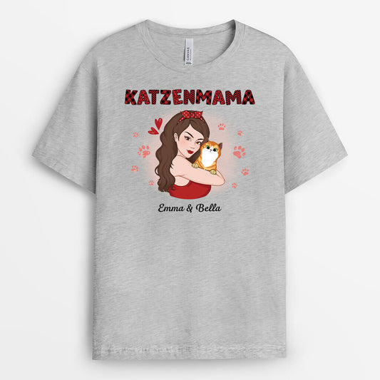 1931AGE1 personalisiertes katzenmama t shirt
