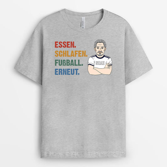 2074AGE1 personalisiertes essen schlafen fussball wiederholen t shirt_2