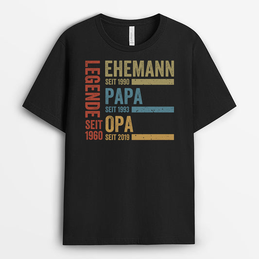 2274AGE1 personalisiertes legende ehemann papa und opa zeit t shirt 2274a9e5b