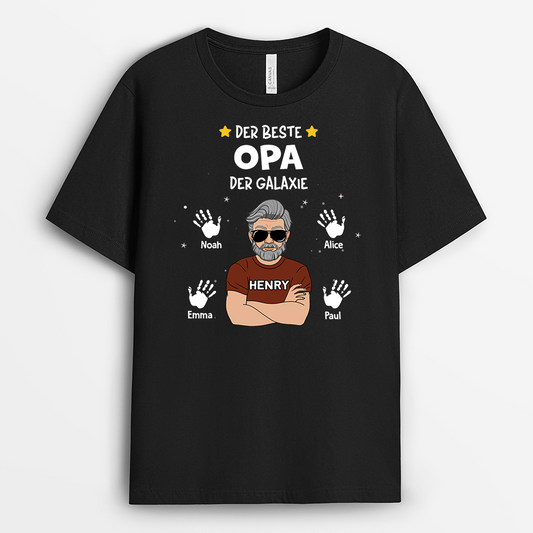 2346AGE1 personalisiertes der beste papa opa der galaxie t shirt 2346a6c8b