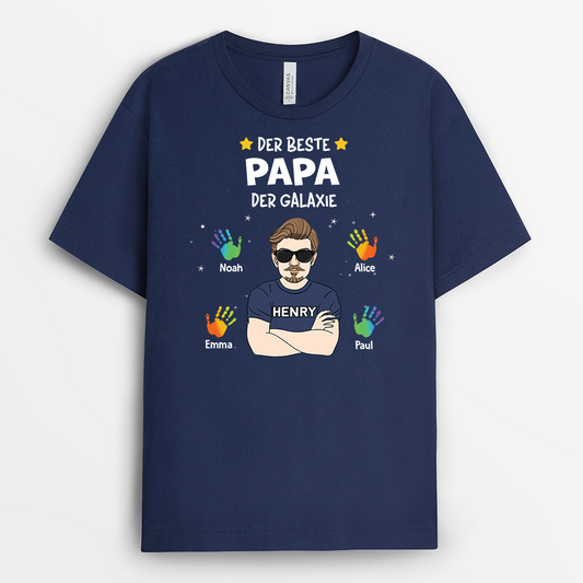 2346AGE2 personalisiertes der beste papa opa der galaxie t shirt 2346a6c8b