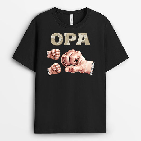 2370AGE2 personalisiertes opa und kinder faust t shirt 2370a945b