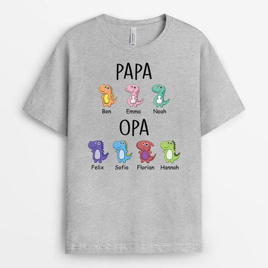 2424AGE1 personalisiertes papas opas dinosaurier t shirt