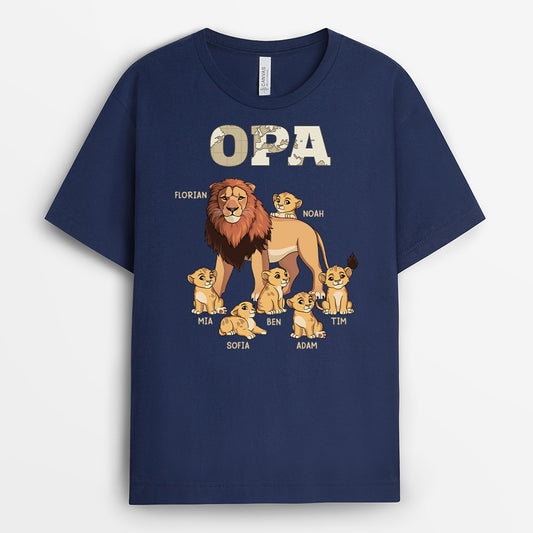 2430AGE2 papa kinder lowe weltkarte t shirt papa personalisiert