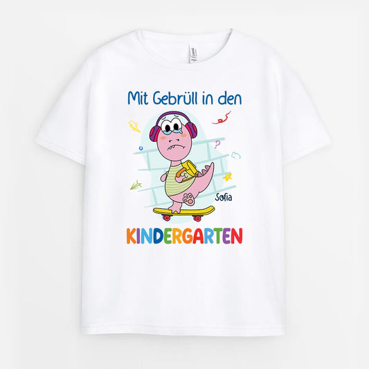 2615AGE1 personalisiertes mit gebrull in den kindergarten t shirt