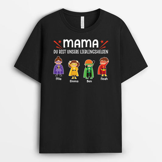 2718AGE1 du bist meine unsere lieblingsheldin personalisiertes t shirt fur frauen