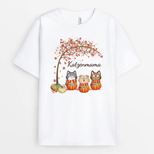 2738AGE1 katzenmama personalisiertes t shirt mit herbstmotiven fur katzenliebhaber