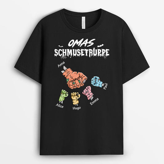 2748AGE1 omas mamas schmusetruppe personalisiertes t shirt fur frauen zu halloween