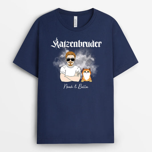 2758AGE2 katzenpapa personalisiertes t shirt fur katzenliebhaber