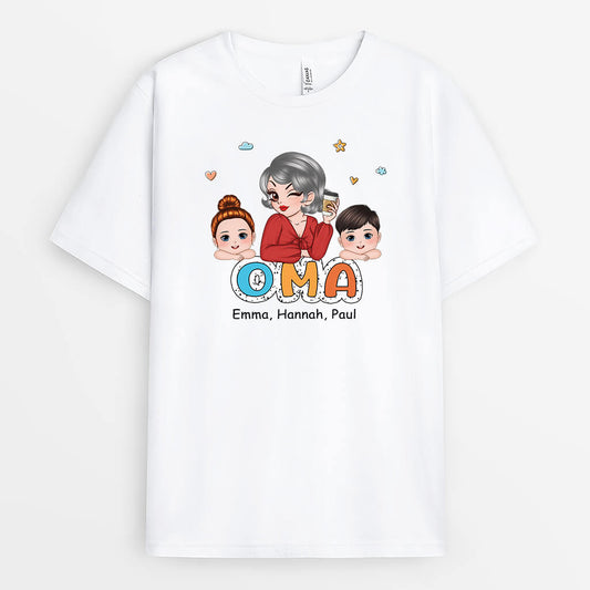 2774AGE1 oma und enkelkinder personalisiertes t shirt fur omas