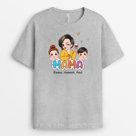 2774AGE2 oma und enkelkinder personalisiertes t shirt fur omas