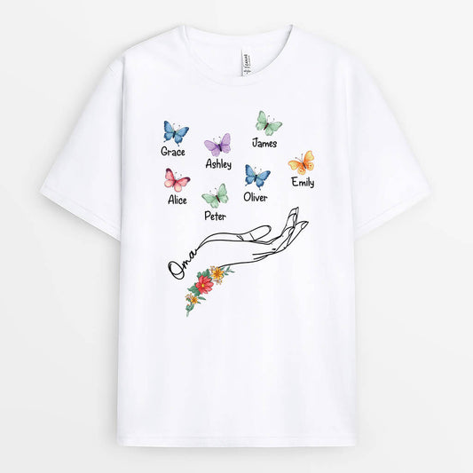 2782AGE1 mama und schmetterlinge personalisiertes t shirt fur mamas