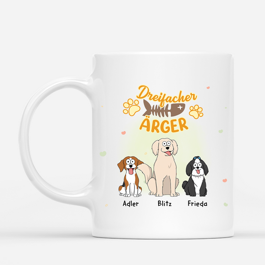 2852MGE1 dreifacher arger personalisierte tasse hund_ 2852M5Z8C