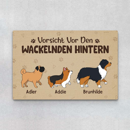 2902DGE1 vorsicht vor den wackelnden hintern personalisierte fussmatte fur hundeliebhaber