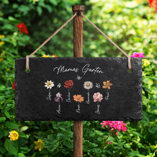2966AGE2 omas garten personalisiertes geschenk garten mama oma schiefer gartenschild schmetterling lineart 2966ae8f5a