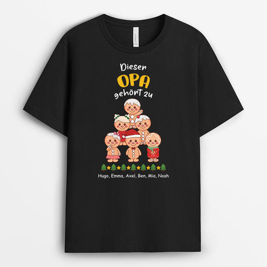 2981AGE1 dieser opa gehort zu lebkuchenmann personalisiertes t shirt fur opas zu weihnachten