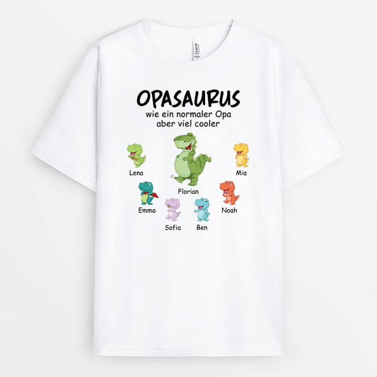 3033AGE1 papasaurus opasaurus personalisiertes t shirt fur manner