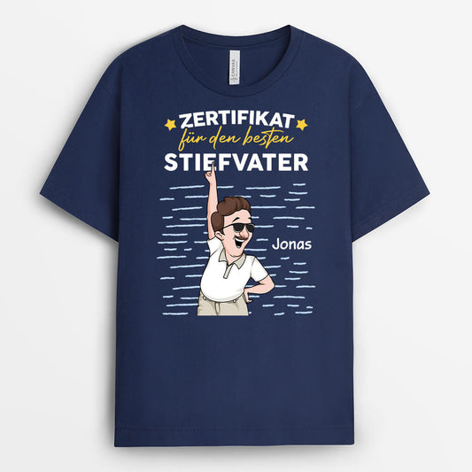 3035AGE2 zertifikat furden besten stiefvater personalisiertes t shirt fur stiefvater