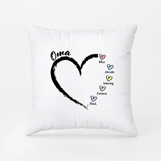 3044PGE1 mama und kinder herzen buntstifte personalisiertes geschenk oma mama kissen 3044p8f5a