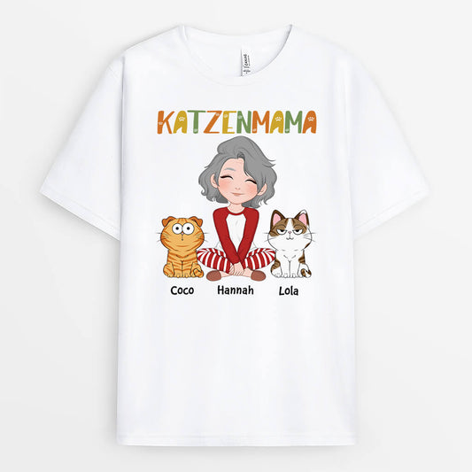3109AGE1 katzenmama personalisiertes t shirt fur katzenliebhaber