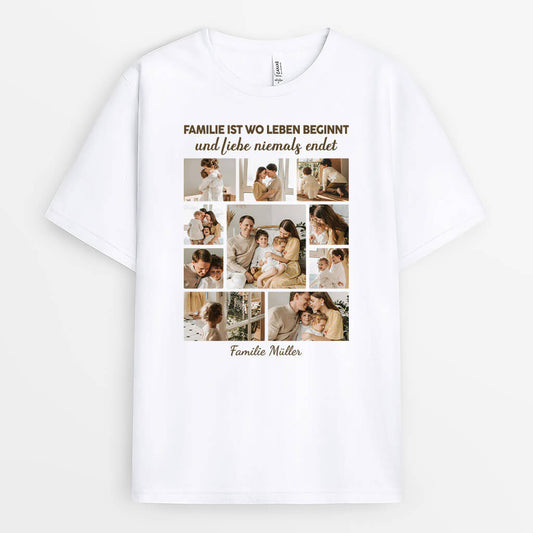 3114AGE1 familie ist liebe das ist alles was zahlt personalisiertes t shirt mit fotos fur die familie