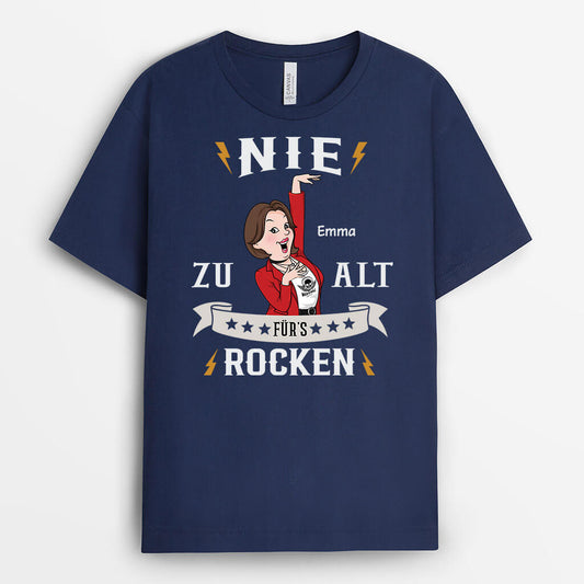 3115AGE2 nie zu alt furs rocken personalisiertes t shirt fur madchen