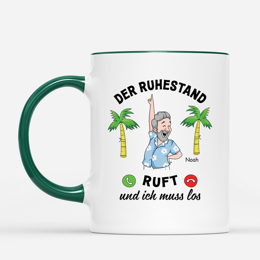 3138MGE2 der ruhestand ruft ich muss los personalisierte tasse rente frauen manner 3138M