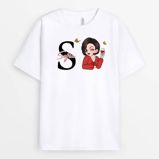 3155AGE1 alphabet namen personalisiertes t shirt fur damen