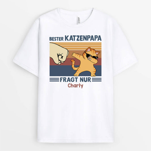 3188AGE1 bester katzenpapa fragt nur personalisierets t shirt fur katzenliebhaber
