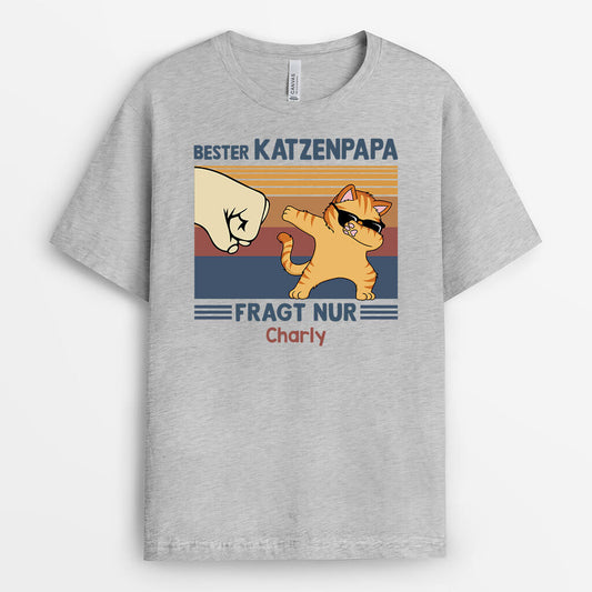 3188AGE2 bester katzenpapa fragt nur personalisierets t shirt fur katzenliebhaber