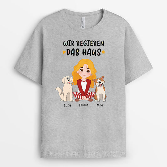 3206AGE2 wir regieren das haus personalisiertes t shirt fur hundeliebhaber