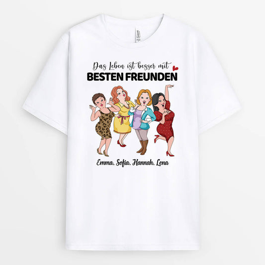 3215AGE1 besser leben mit besten freunden personalisiertes t shirt fur freundinnen