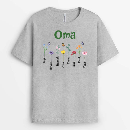 3219AGE1 oma mama blumen personalisiertes t shirt fur damen